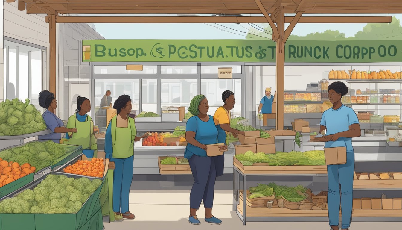 A bustling local food coop in Richmond, VA, with support programs and accessibility features