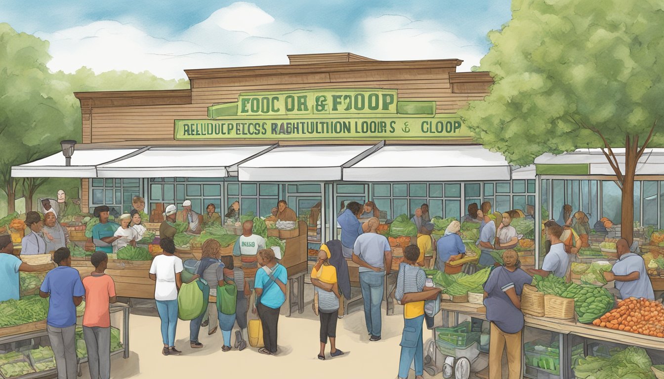 A bustling local food co-op in Raleigh, NC, with community members participating in educational workshops and events