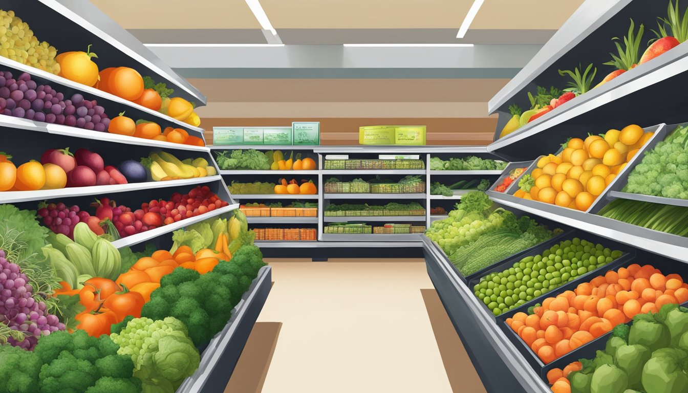 A colorful array of fresh fruits, vegetables, and herbs fill the shelves and bins of the Henderson, NV local food coop