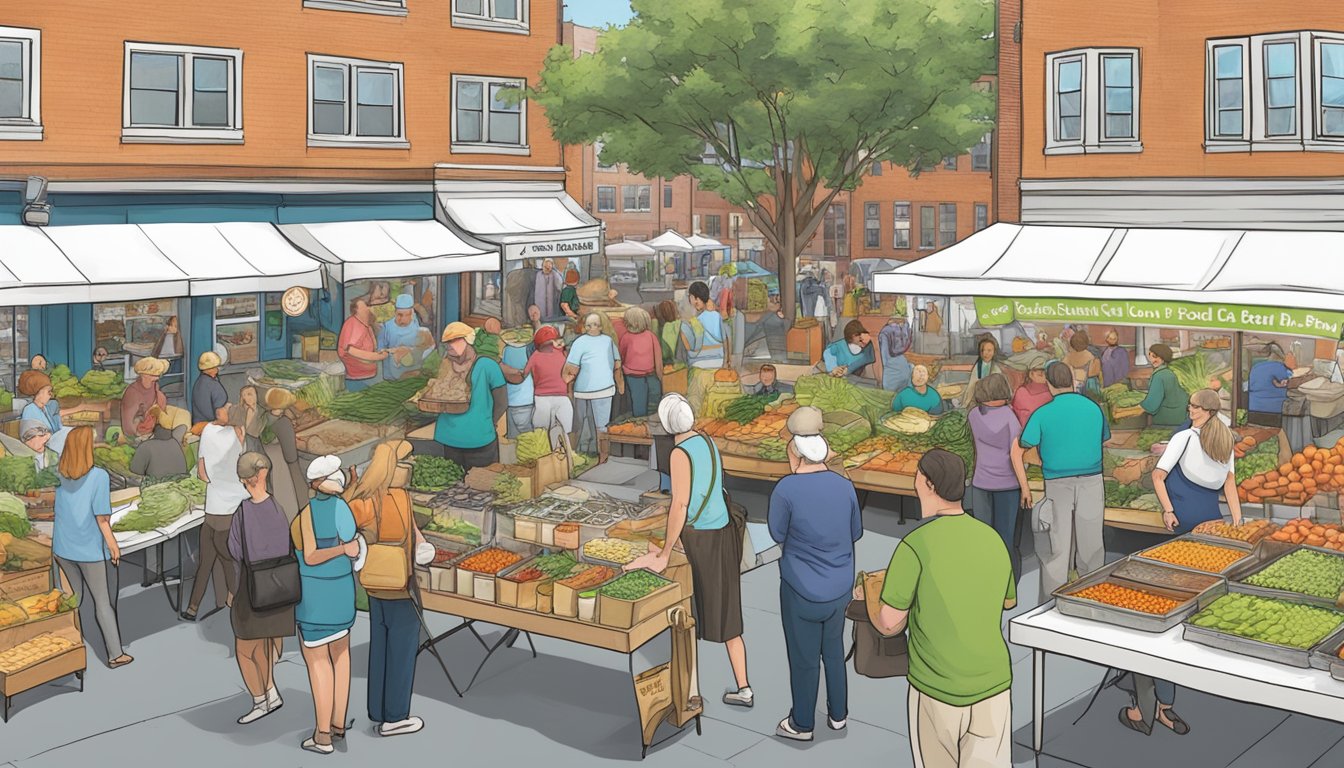 A bustling local food event with vendors, educational programs, and a guide to the Lynn, MA food coop