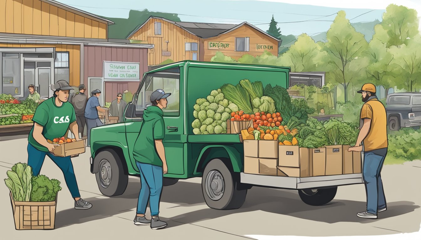 A group of CSAs delivering fresh produce to the Eugene local food coop