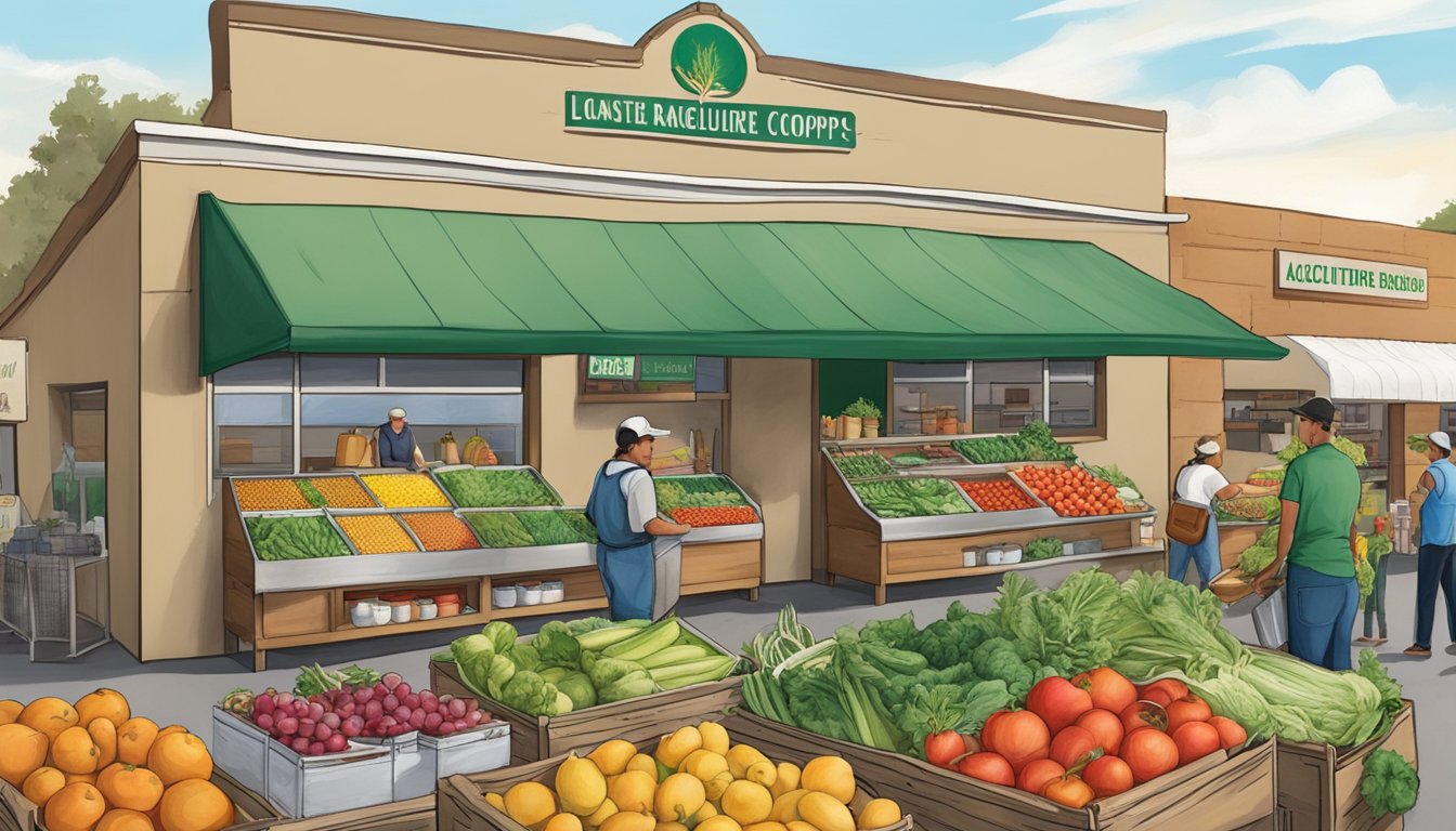 A bustling local food coop with fresh produce and products from Lancaster, CA's agriculture