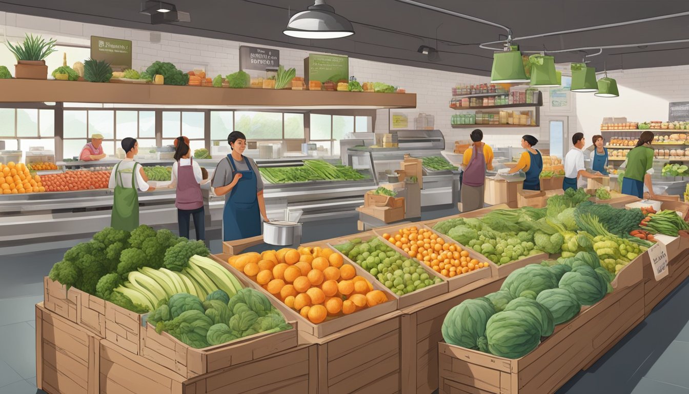 A bustling local food co-op with diverse produce and friendly staff