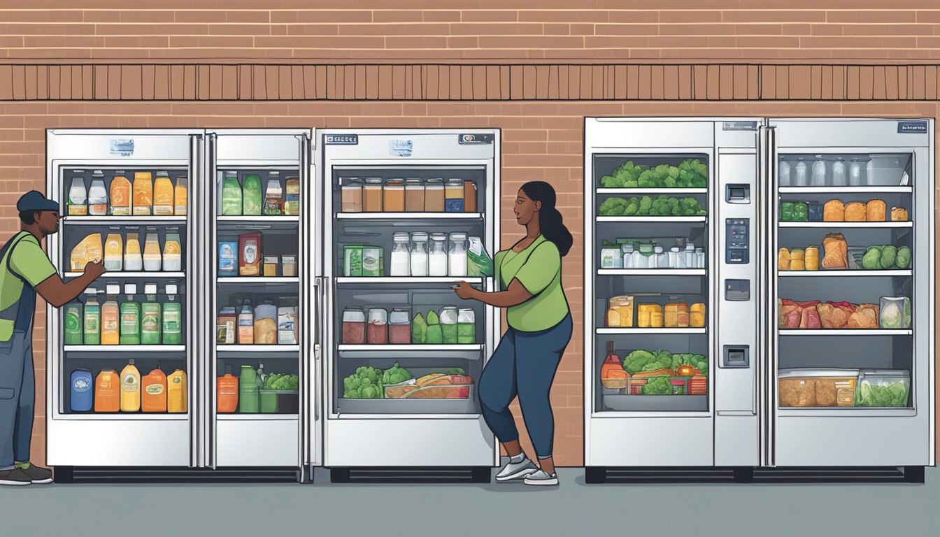 A local business and community members collaborate to stock a public fridge in Birmingham, AL