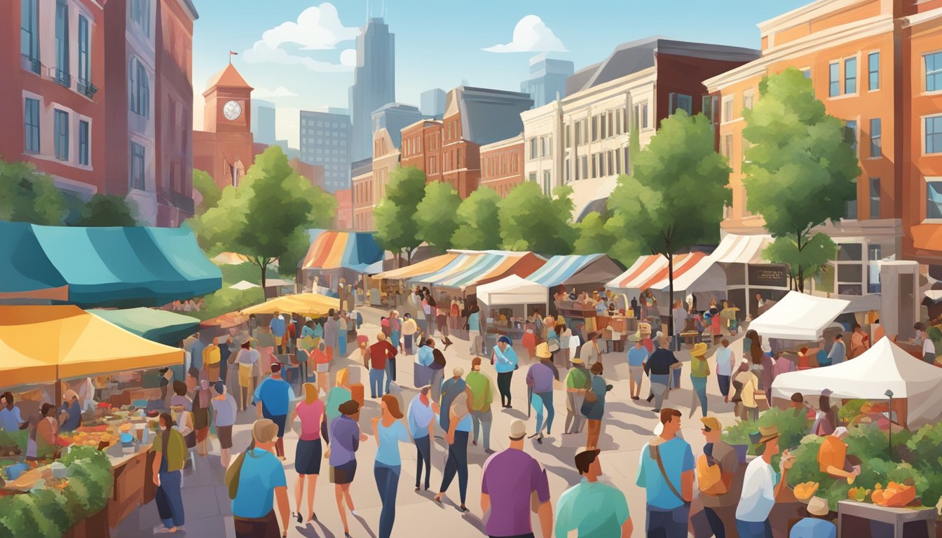 A lively music city food and wine festival with bustling entertainment and activities