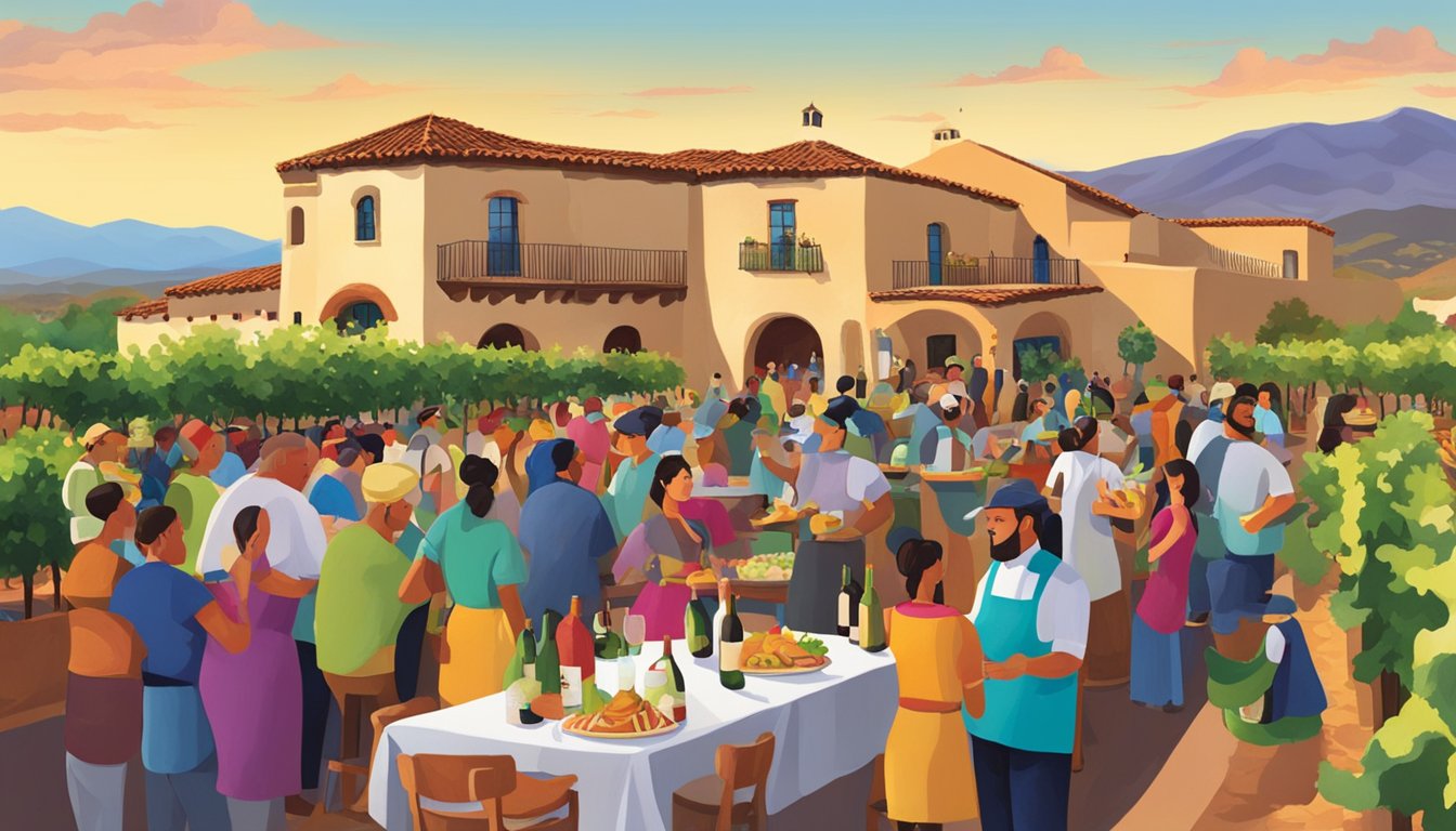 Vibrant wineries and chefs gather at the Santa Fe Wine Chile Fiesta, showcasing their finest offerings in a lively and colorful setting