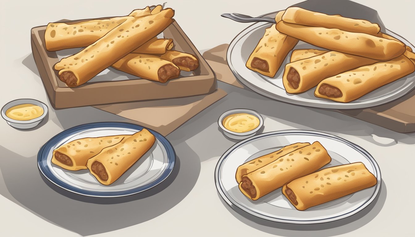 A plate of beef and cheese stuffed breadsticks with a "best by" date label and a safety and consumption guidelines chart