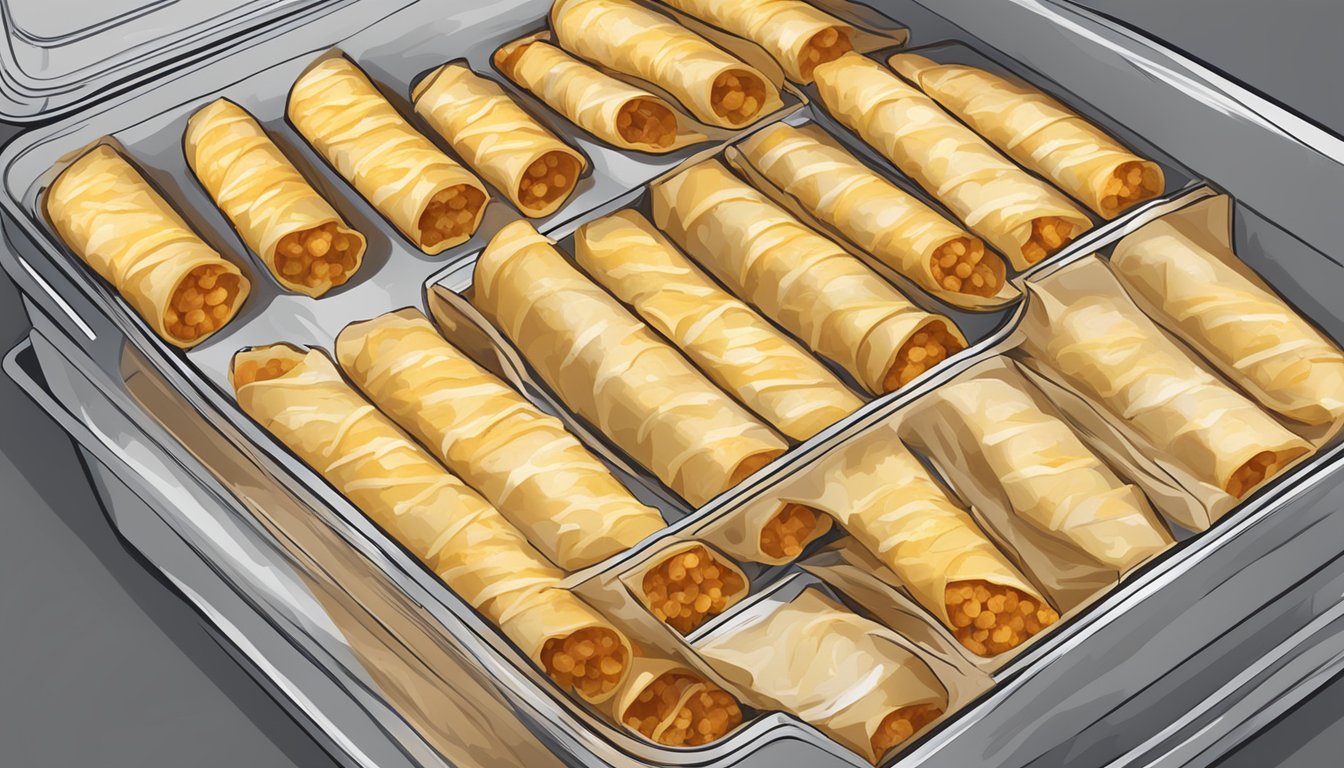 A box of chicken and cheese taquitos stored in a freezer, with a visible expiration date