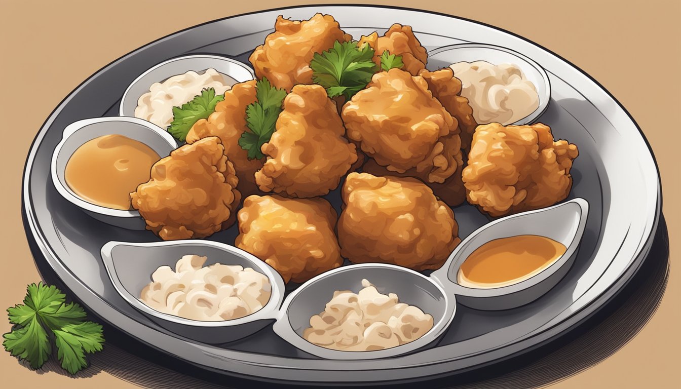 A plate of homemade chicken and gravy bites, arranged in a neat and appetizing manner, with steam rising from the freshly cooked morsels