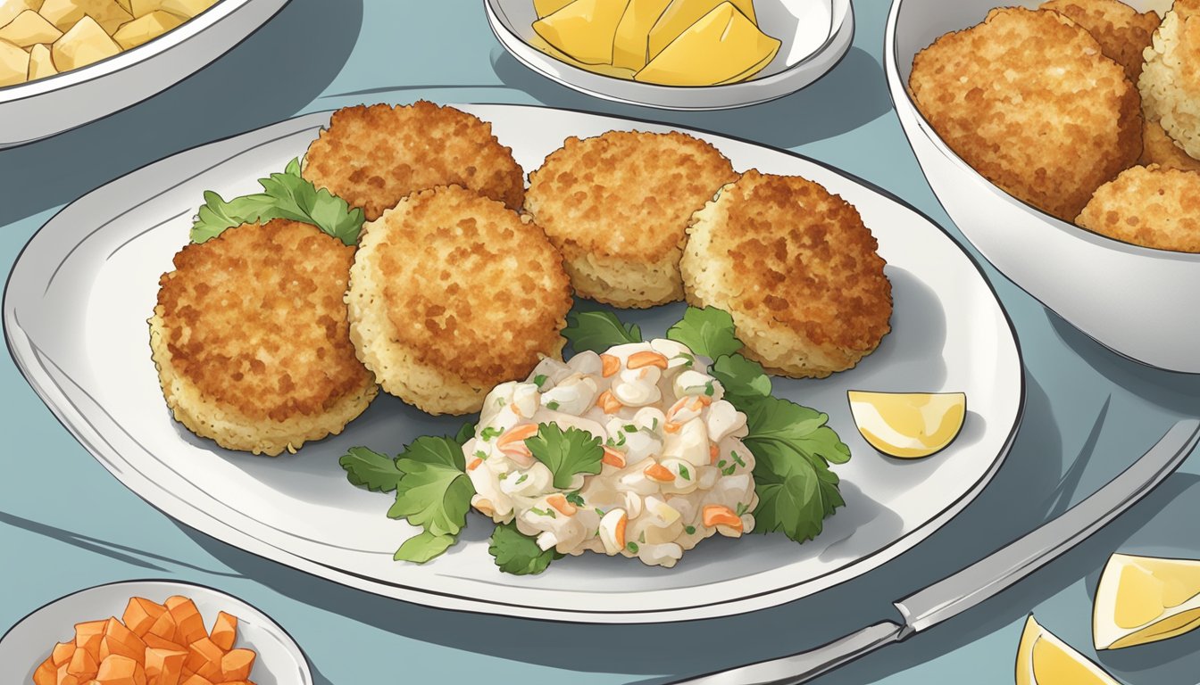 A plate of gluten-free crab cakes with a selection of crab meat