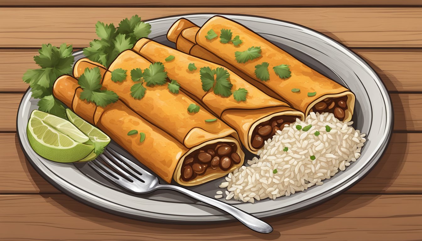 A plate of gluten-free enchiladas with fresh salsa and a side of rice and beans, set on a rustic wooden table