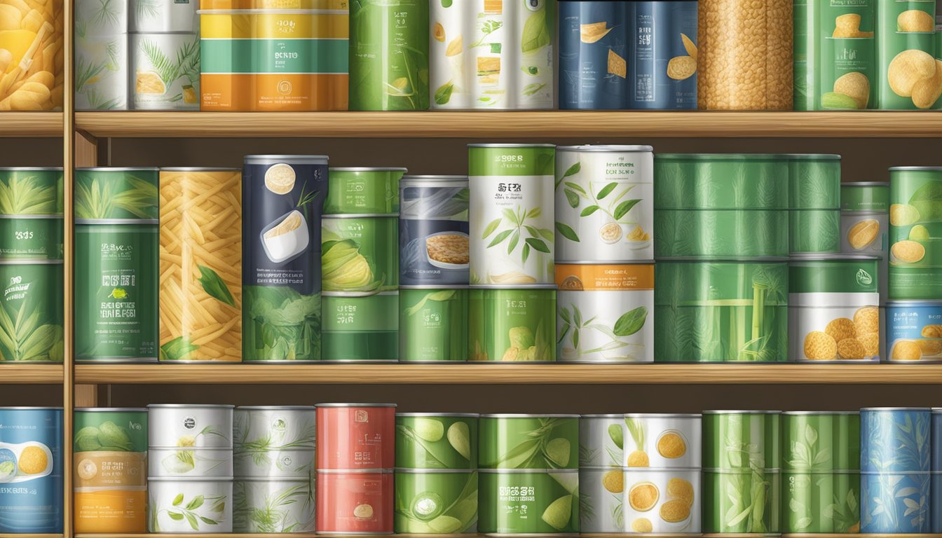 Canned bamboo fiber stored in a cool, dry pantry for up to 2 years