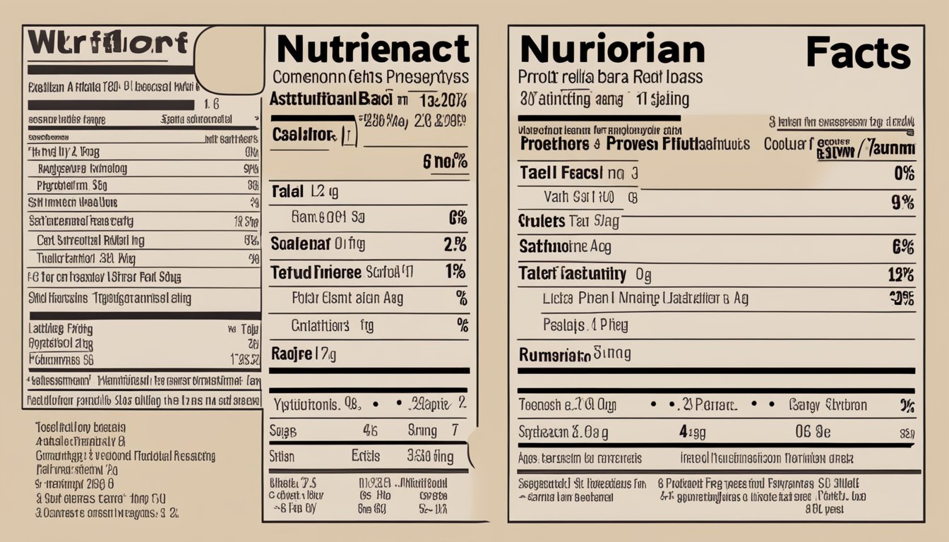 A table displays a cinnamon roll protein bar with a list of its nutritional facts