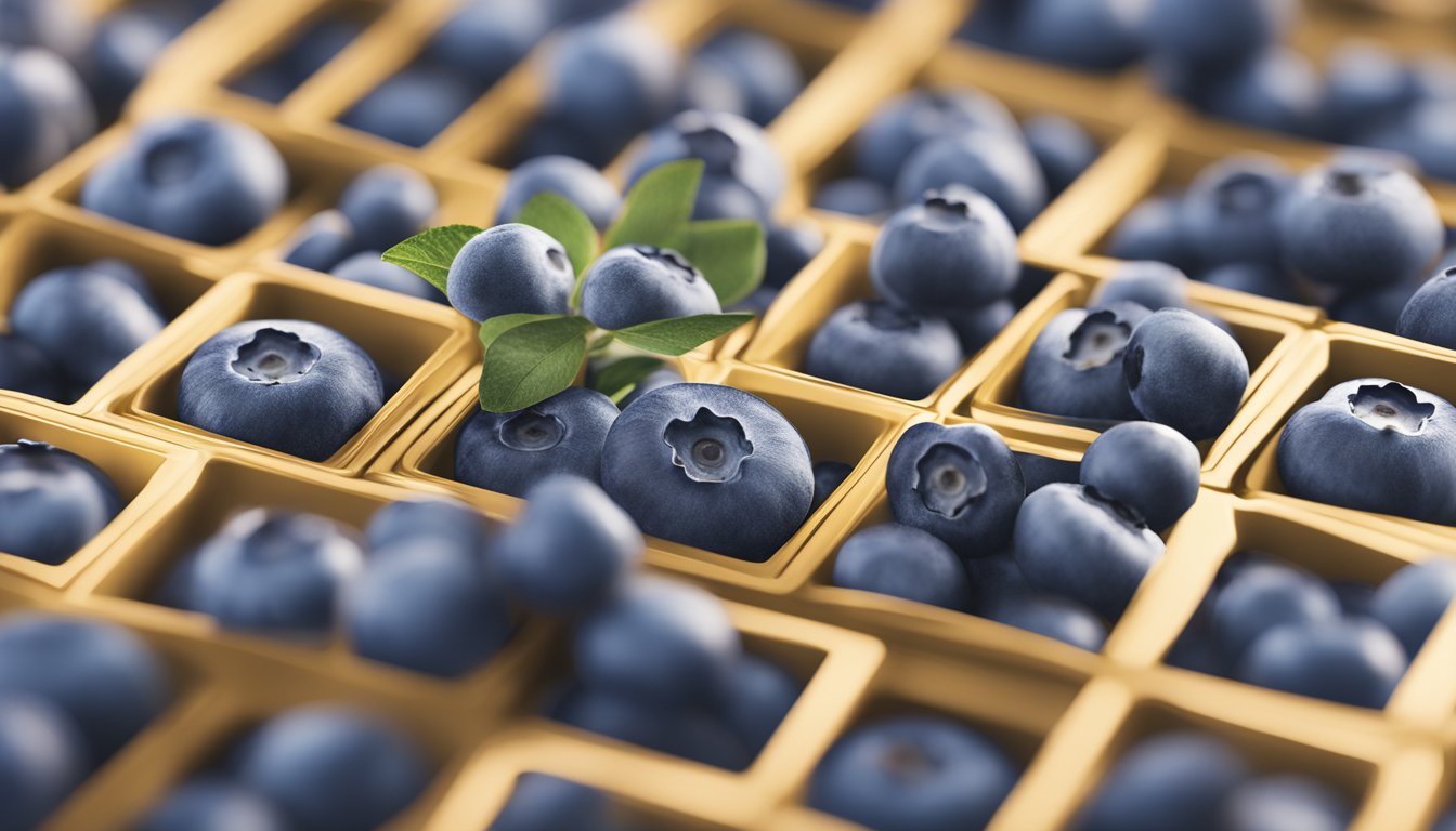 A close-up of a Nature Valley Blueberry Squares packaging with the nutritional facts displayed prominently