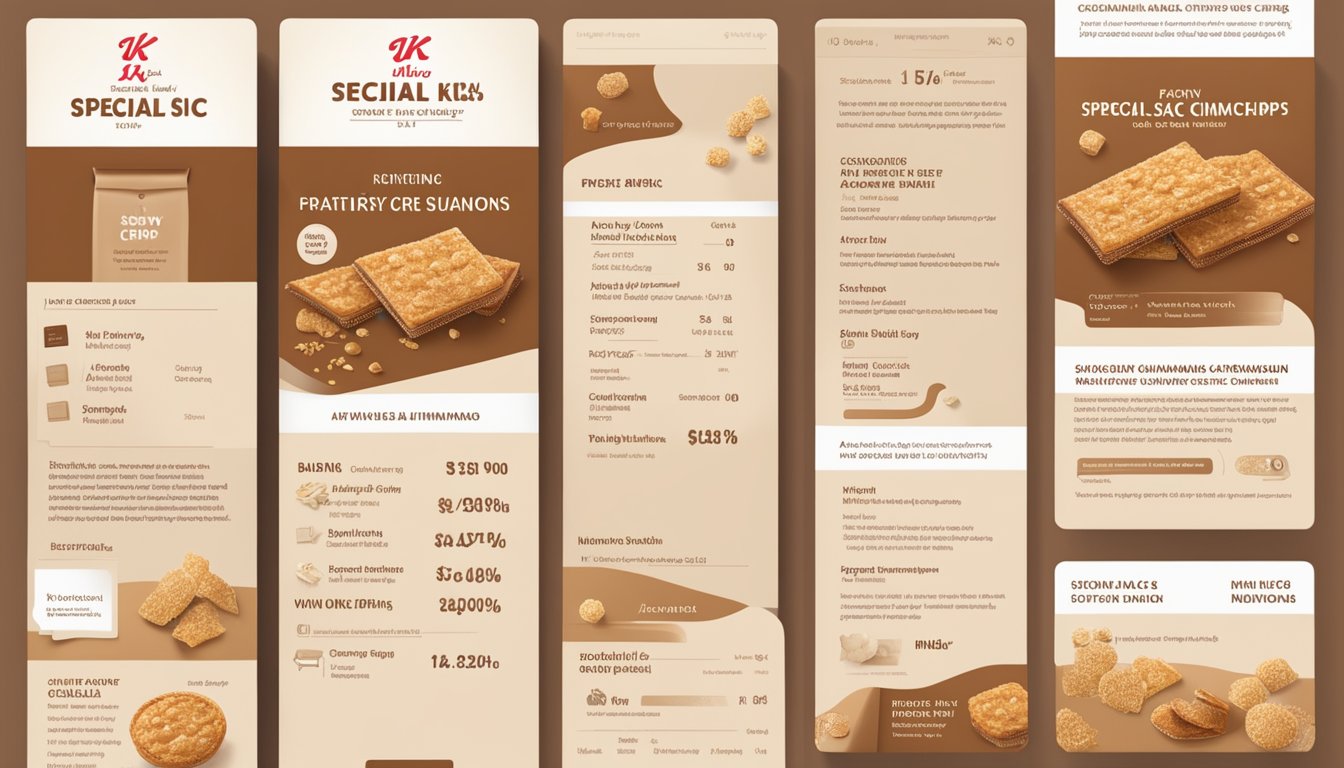 A box of Special K Pastry Crisps Brown Sugar Cinnamon sits on a modern website interface, with the nutritional facts displayed prominently