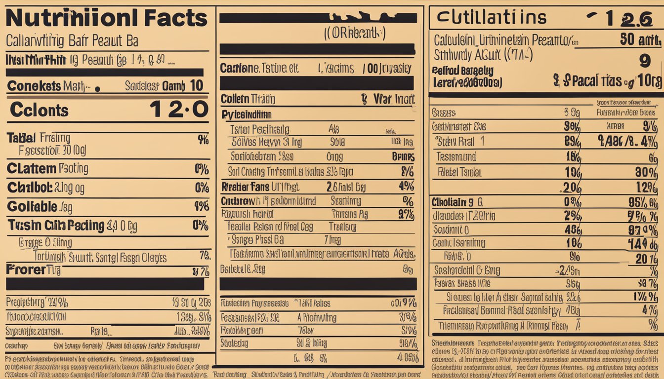 A close-up of a ThinkThin High Protein Bar in Chunky Peanut Butter flavor with the nutritional facts displayed prominently on the packaging