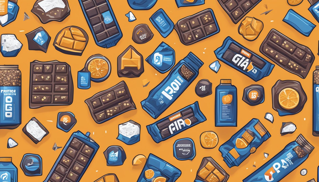 A Gatorade Prime Energy Bar Chocolate Chip surrounded by digital presence icons and nutritional facts