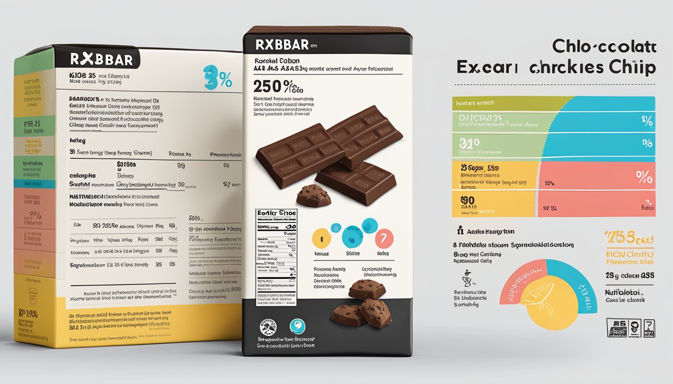 A colorful package of RXBAR Kids Chocolate Chip with nutritional facts displayed