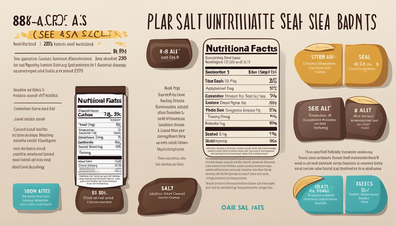 A table with a plate of 88 Acres Seed Bars Dark Chocolate Sea Salt and scattered nutritional facts