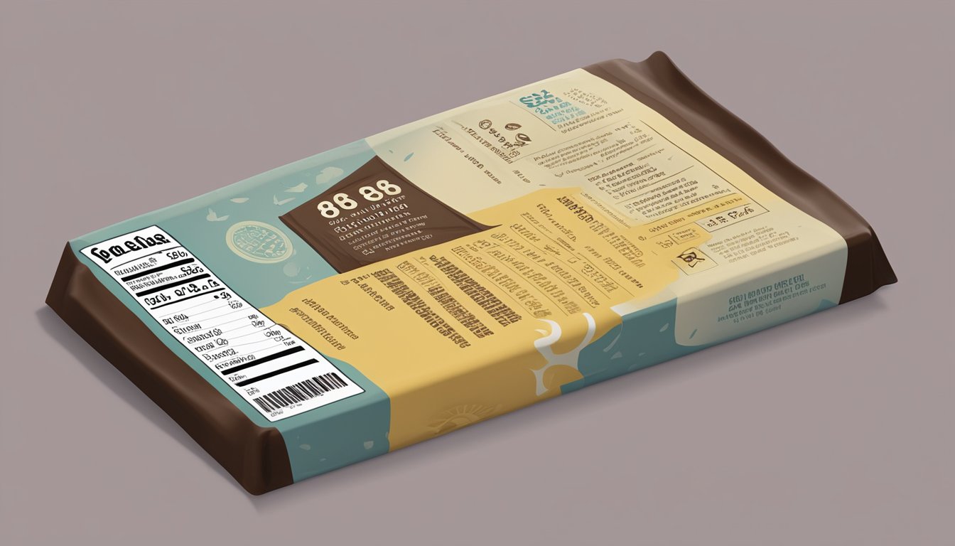 A close-up of an 88 Acres Seed Bar Dark Chocolate Sea Salt with nutritional facts displayed on the packaging