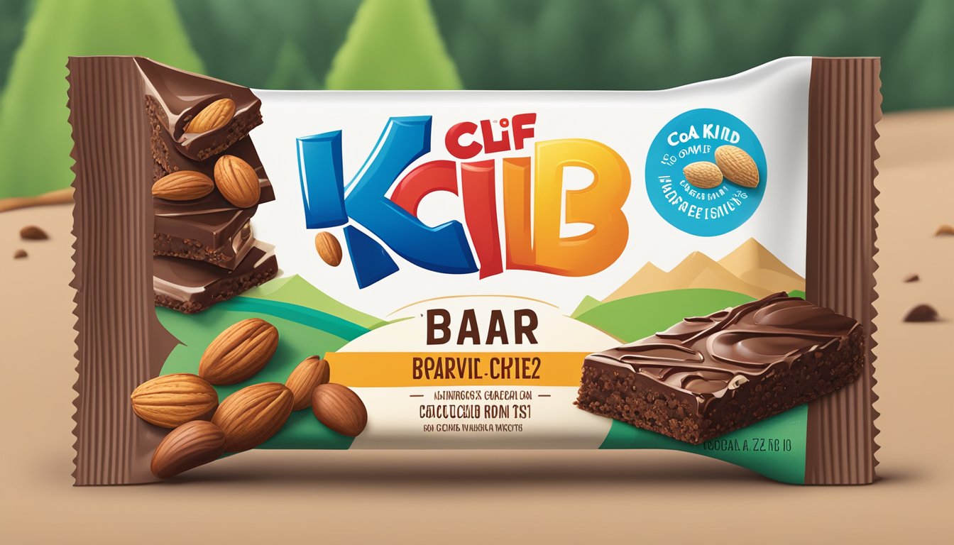 A colorful packaging of Clif Kid ZBar Chocolate Brownie surrounded by wholesome ingredients like oats, cocoa, and nuts