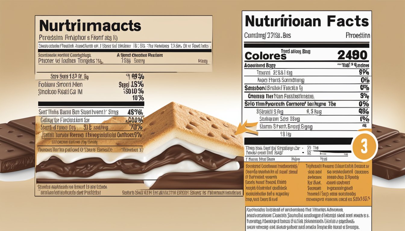 A colorful, inviting package of ThinkThin Lean Protein & Fiber Bar S'mores with the nutritional facts displayed prominently