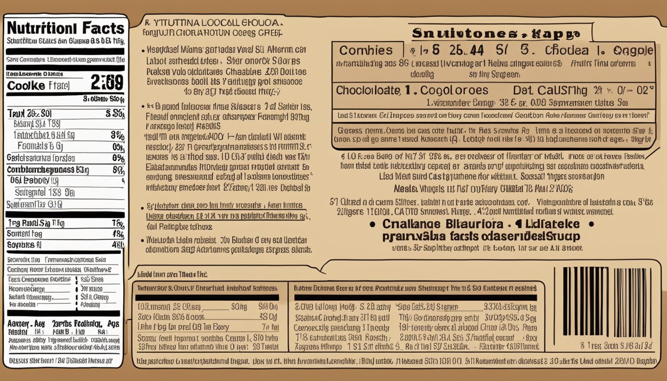 A close-up of a Larabar Chocolate Chip Cookie Dough wrapper with the nutritional facts prominently displayed