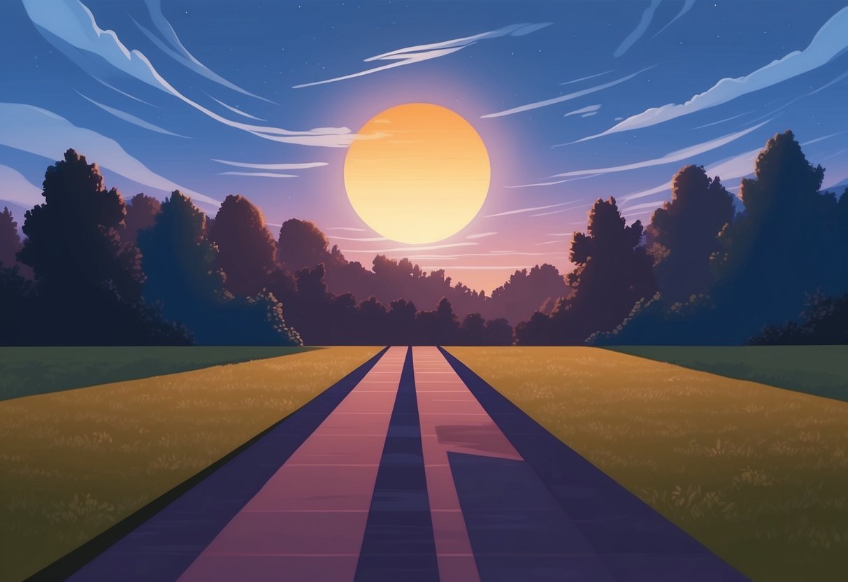 The sun setting earlier in the evening, casting long shadows