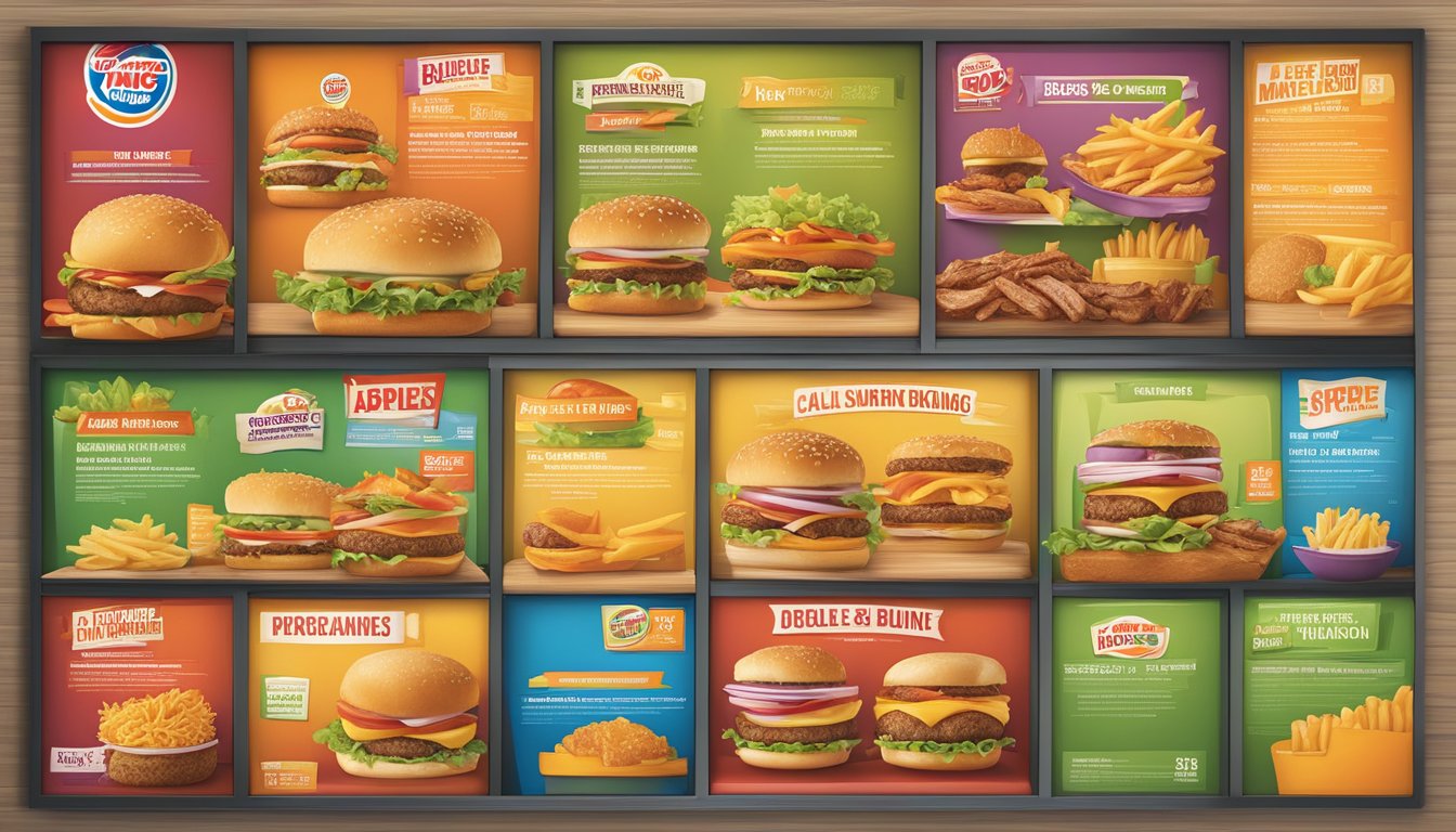 A colorful menu board displays healthy options at Burger King