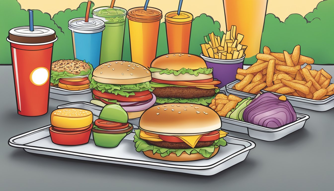 A colorful tray of healthy kids' meal options at Burger King