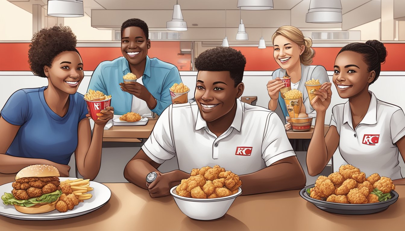 A diverse group enjoys allergen-free and healthy options at KFC