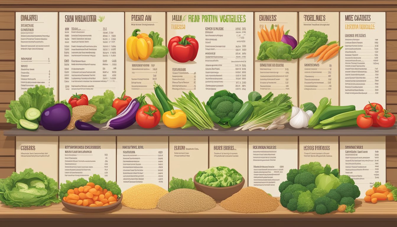 A colorful array of fresh vegetables, lean proteins, and whole grains displayed on a menu board at Moe's, with clear labels for special dietary considerations