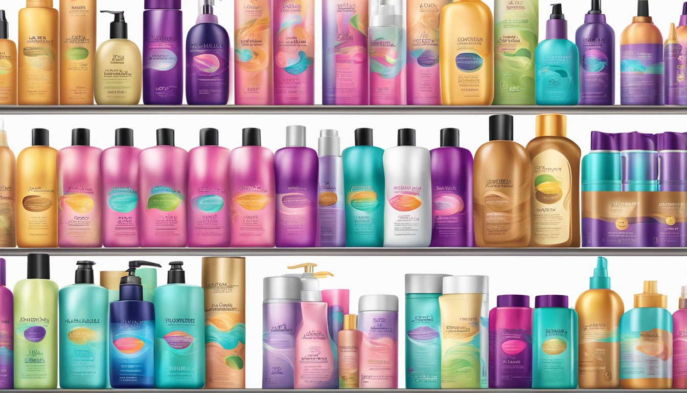 A display of popular healthy hair color products in vibrant packaging