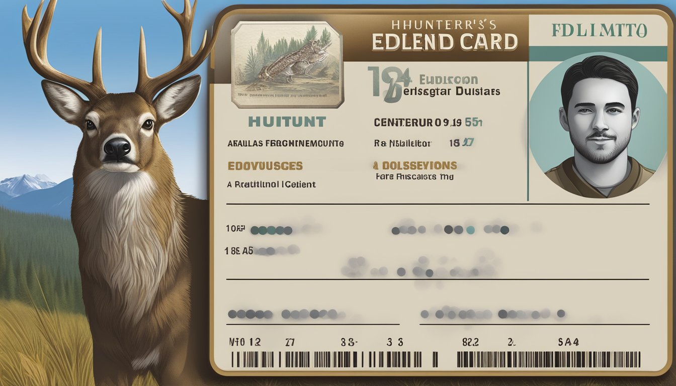 A hunter's education ID card displayed with a unique ID number