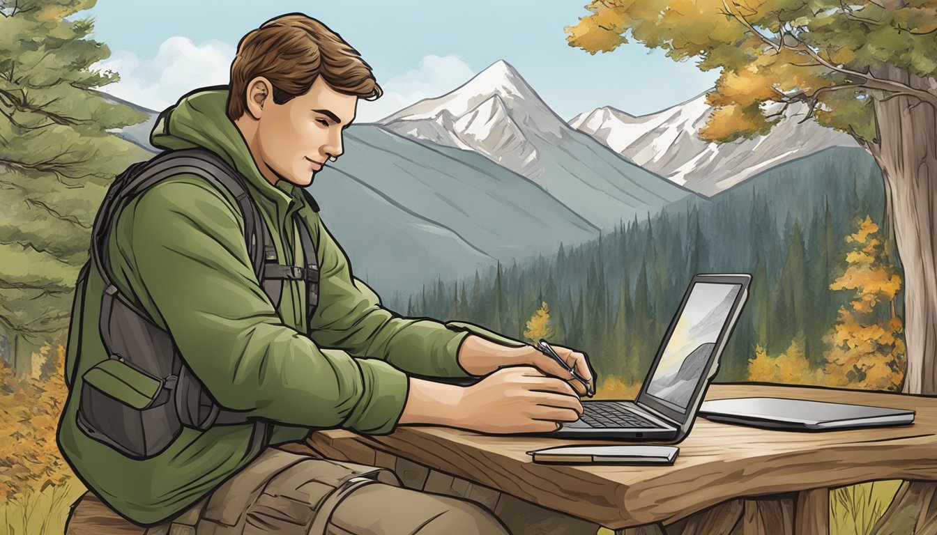 A hunter education instructor logging into the advanced education programs website