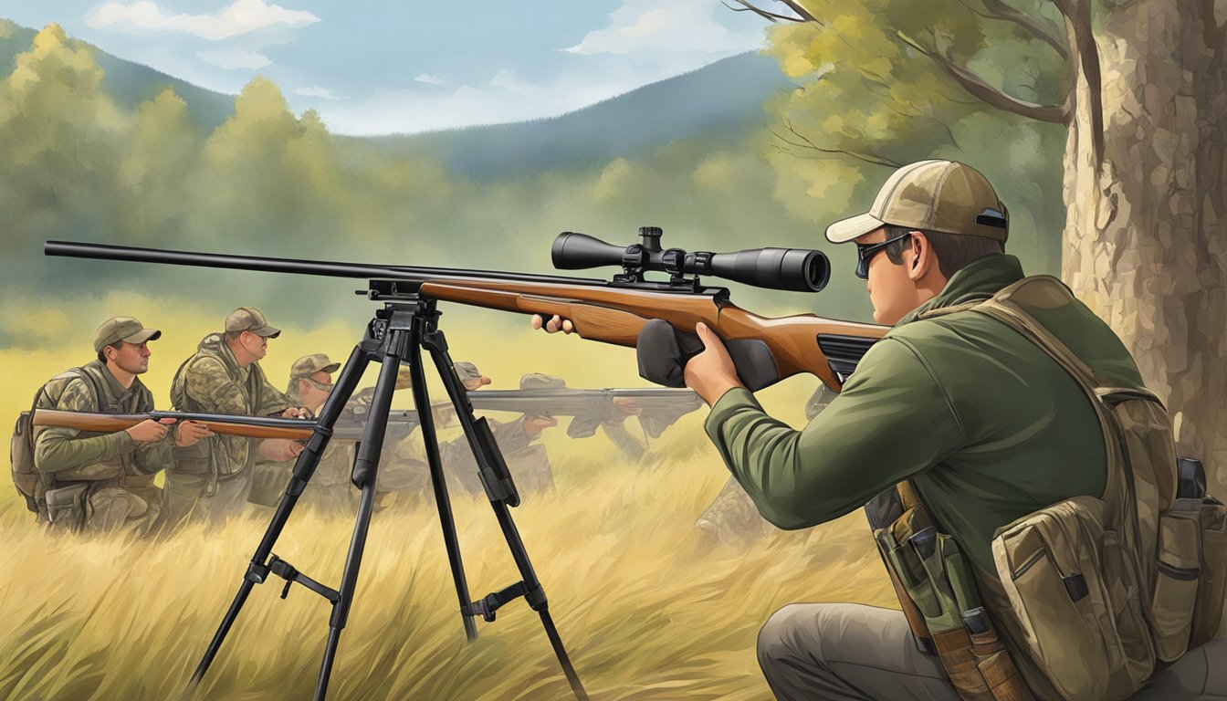 A hunter's education shooting test with advanced hunting equipment