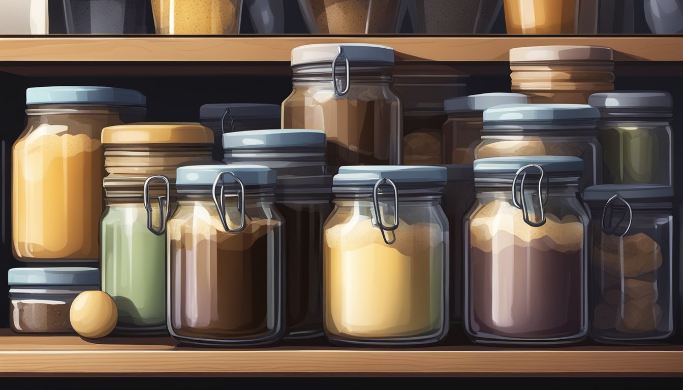 A jar of mousse is tightly sealed and stored in a cool, dark pantry, away from direct sunlight and heat sources