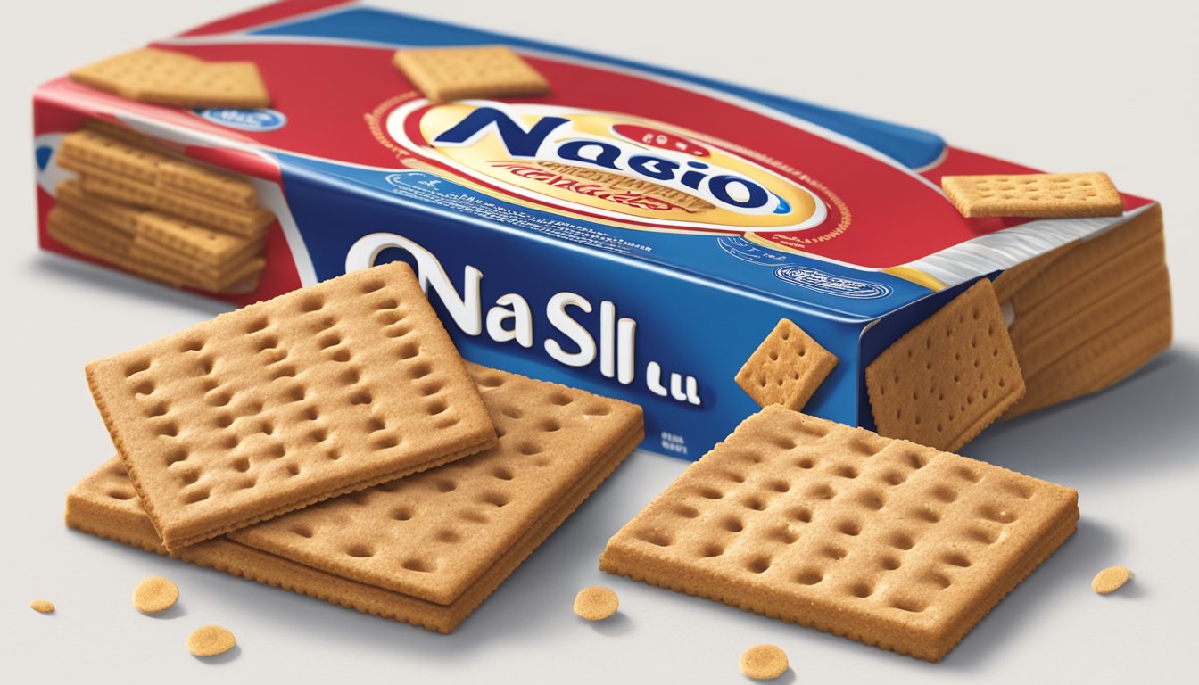 A box of Nabisco Graham Crackers sits opened, with a few crackers removed. The remaining crackers show no signs of mold or discoloration