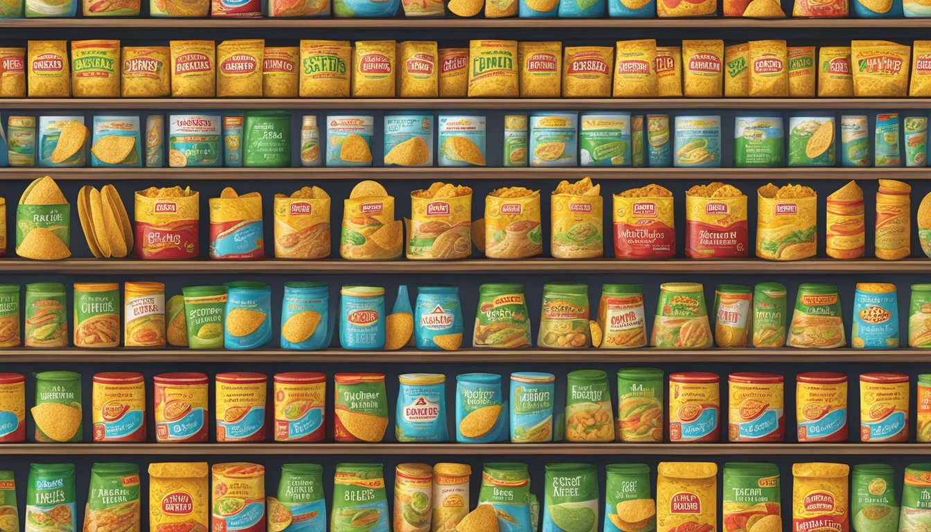 A pantry shelf with Old El Paso Taco Shells, expiration date visible