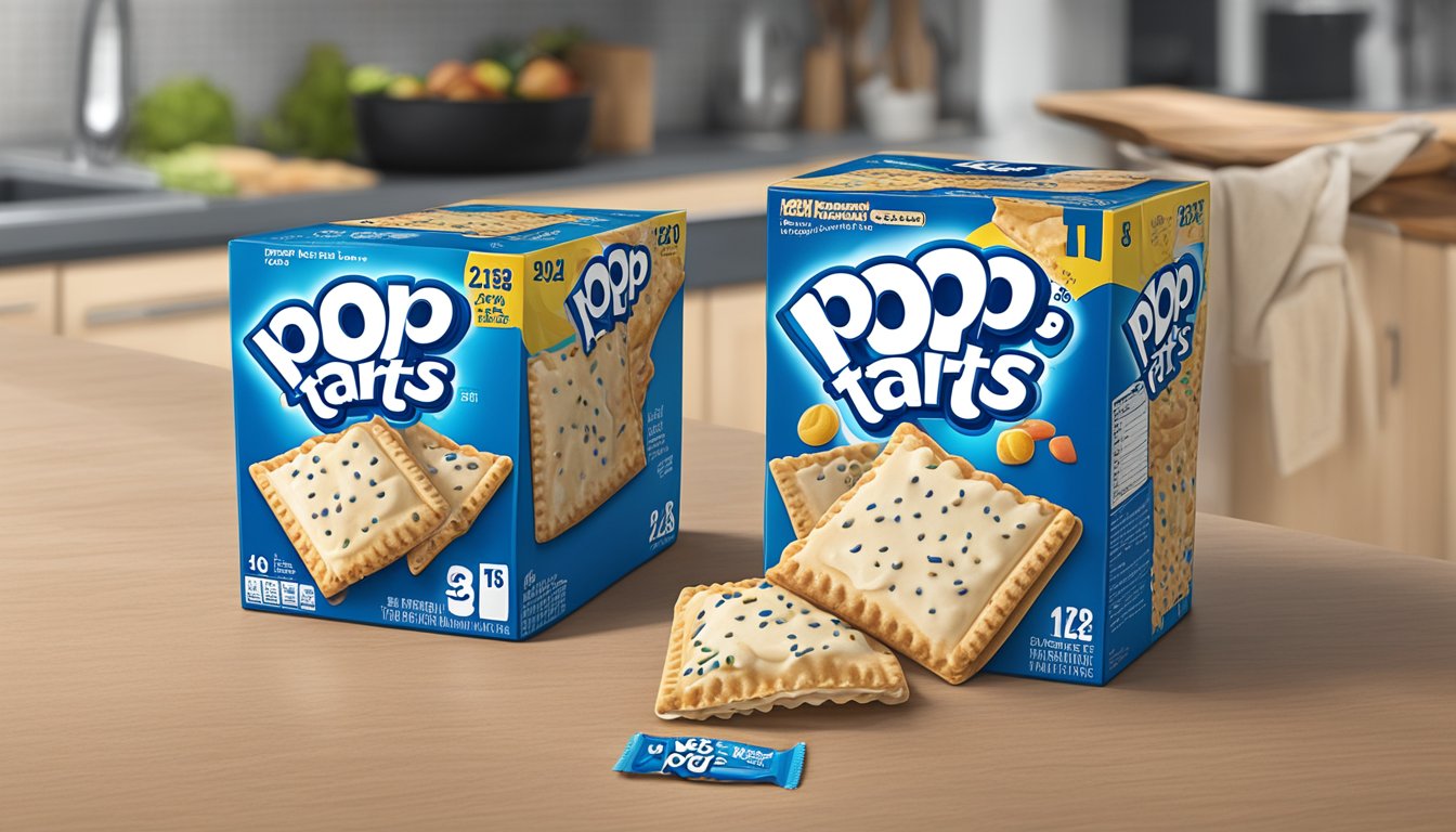 A box of Pop-Tarts sits unopened on a kitchen counter, next to a calendar showing the current date