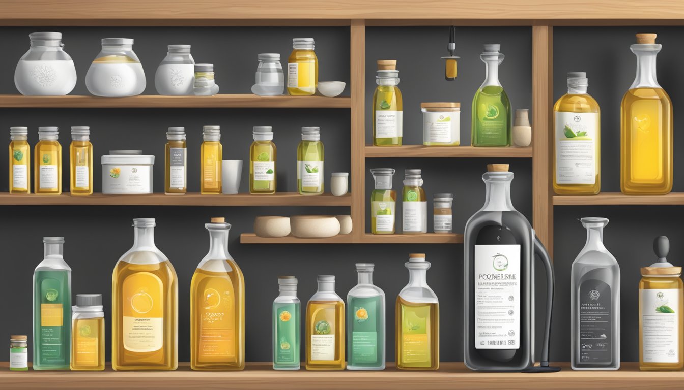 A bottle of poppy seed oil sits on a shelf, surrounded by various factors such as temperature, light, and air exposure, all influencing its shelf life