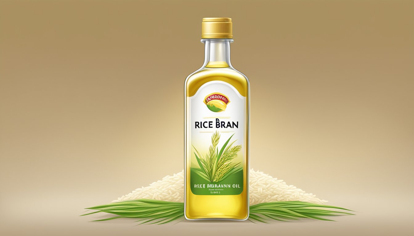 A bottle of rice bran oil with a rancid smell and cloudy appearance