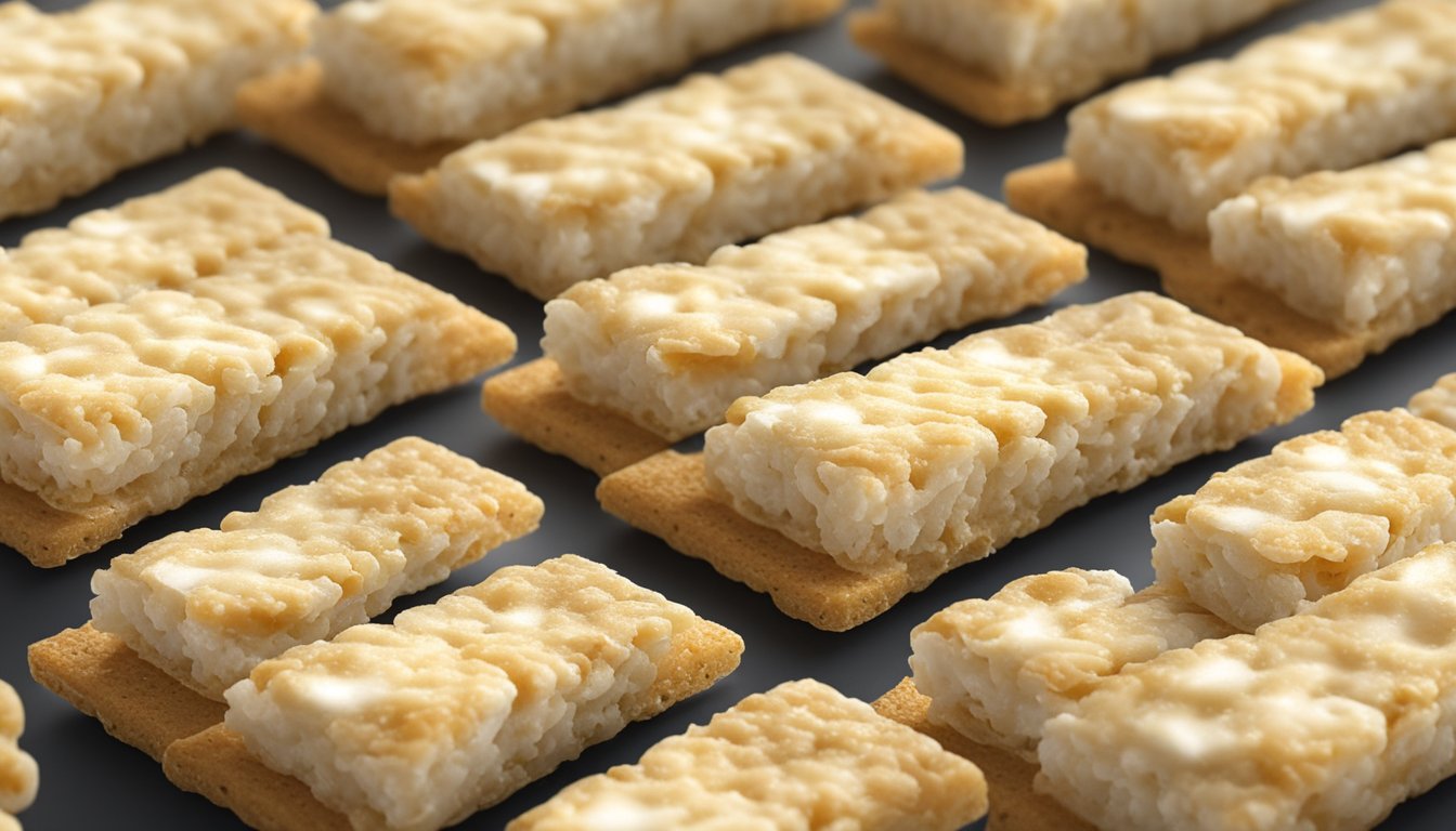 A pack of rice crackers left open, with visible mold growing on the crackers