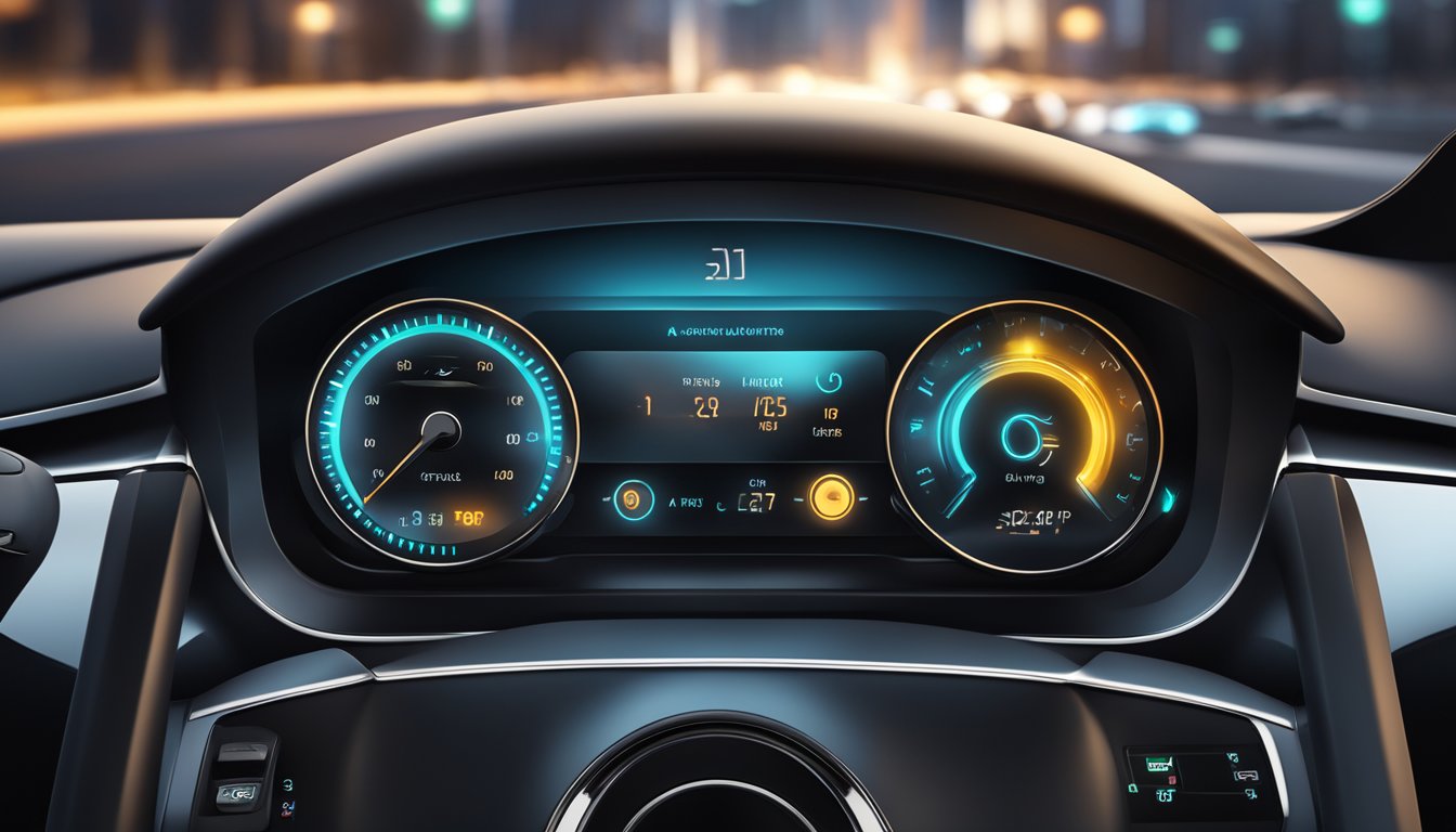 A close-up of a sleek, modern car dashboard displaying the Smart Start technology in action, with indicator lights and buttons illuminated