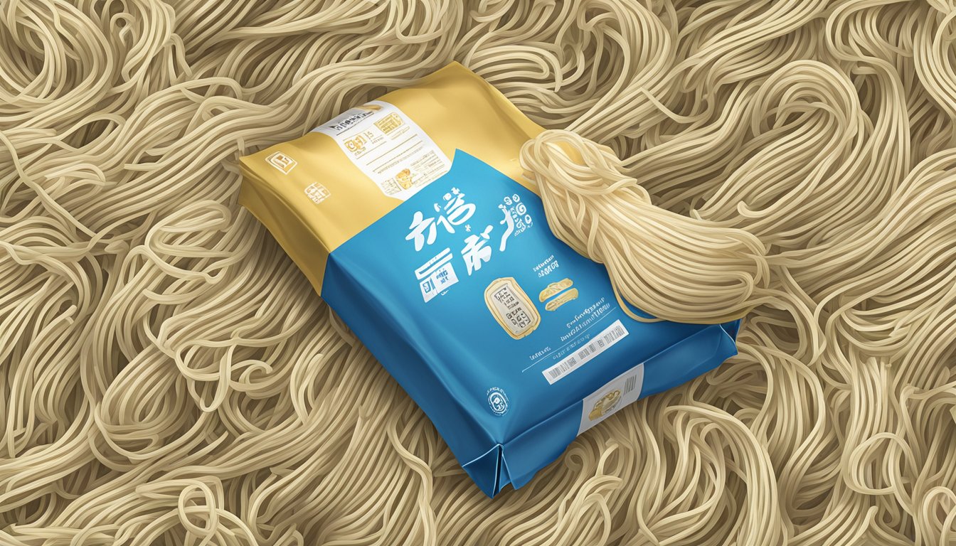 A package of somen noodles with a visible expiration date