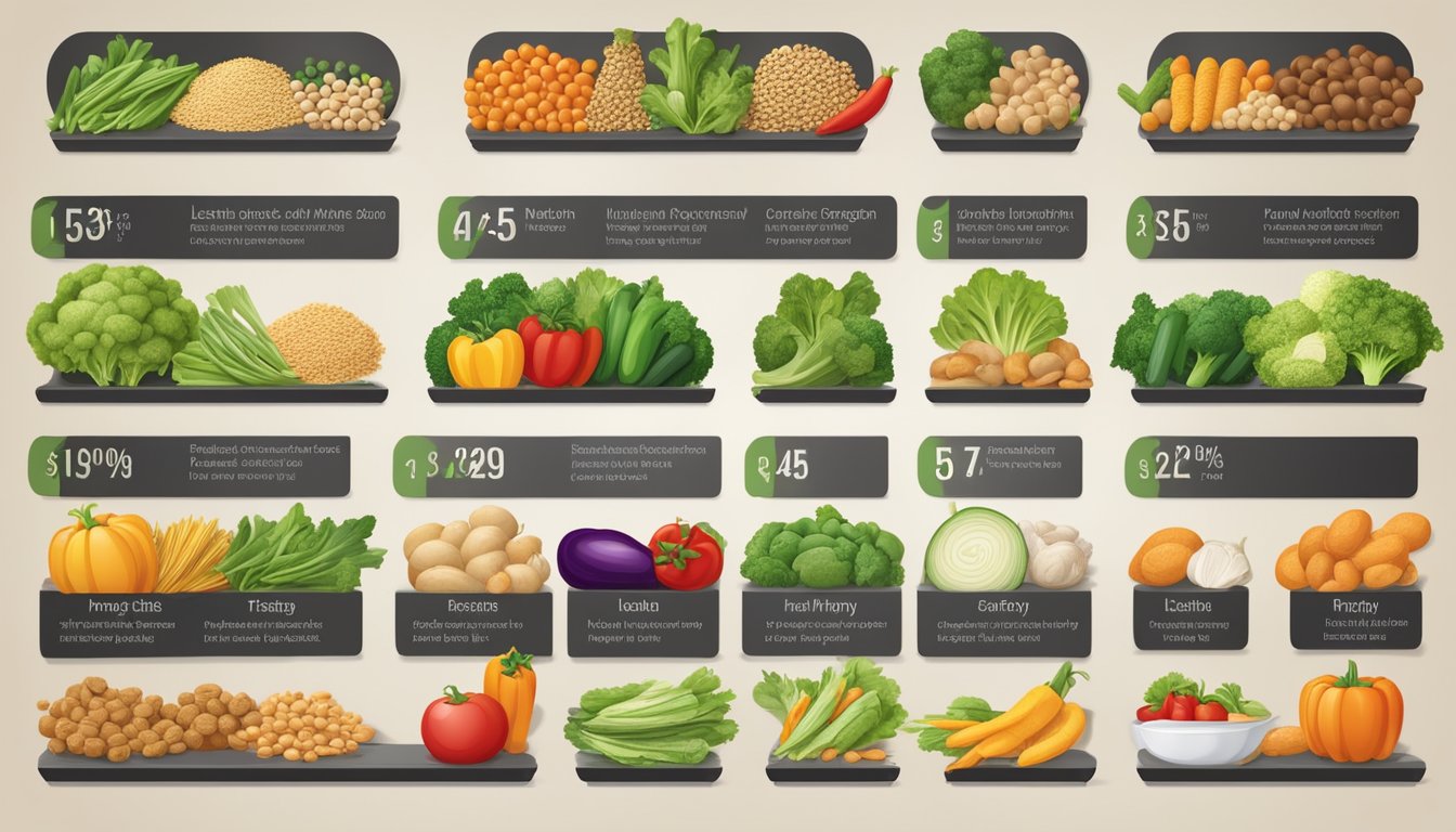 A colorful array of fresh vegetables, lean proteins, and whole grains displayed on a menu board, with the option to mix and match for a customized, nutritious meal