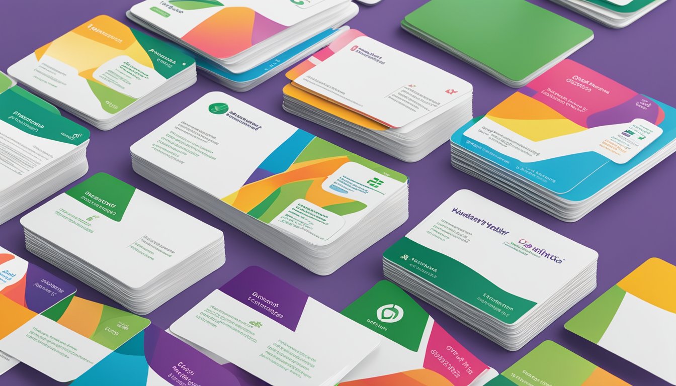 A stack of colorful Humana Healthy Options cards with a backdrop of policy and regulation documents