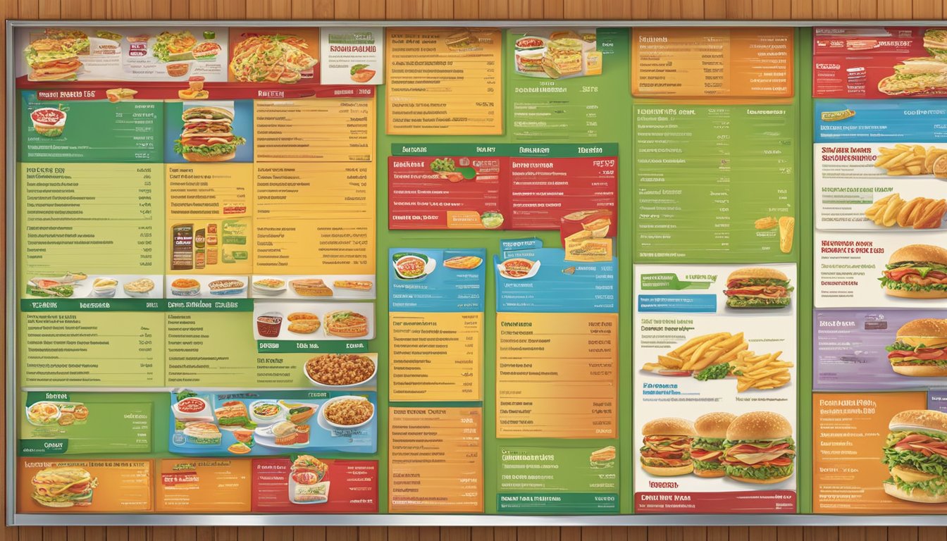 A colorful menu board with various healthy options displayed at Firehouse Subs