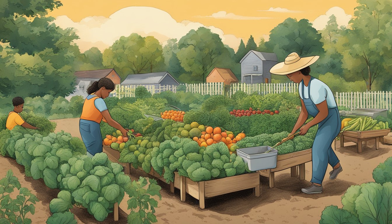 A person harvesting and storing vegetables from a garden in Washington