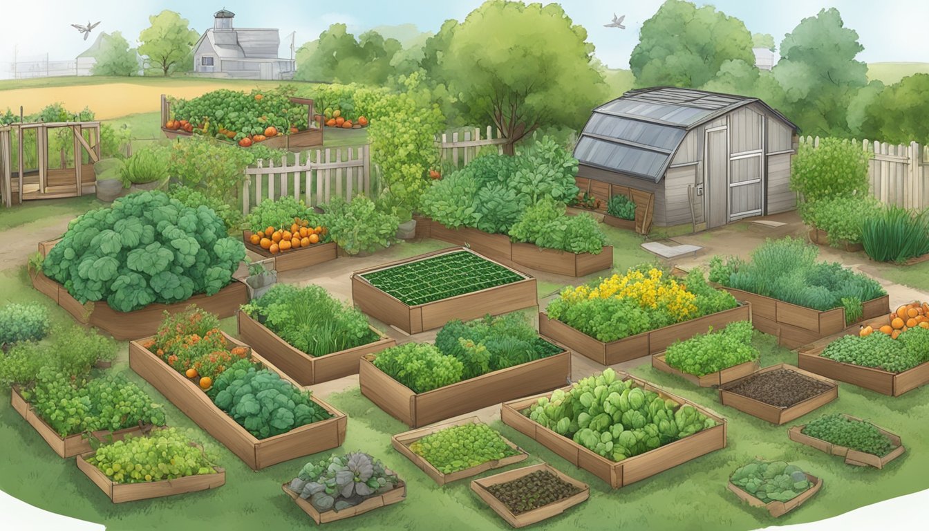 A garden in North Dakota with healthy vegetables and signs of pest and disease management